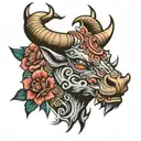 metal ox tattoo design idea