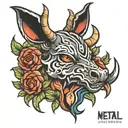 metal ox tattoo design idea