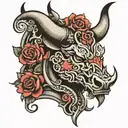 metal ox tattoo design idea