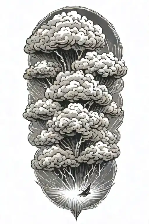raging storm clouds tattoo design idea