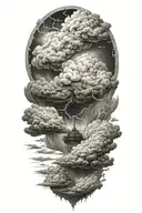 zues raging storm clouds surrounding tattoo design idea