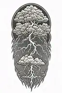 lightning storm cloud background tattoo design idea
