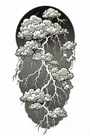 lightning storm cloud background tattoo design idea
