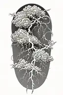 lightning storm cloud background tattoo design idea