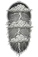 lightning storm cloud background tattoo design idea
