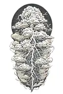 lightning storm cloud background tattoo design idea