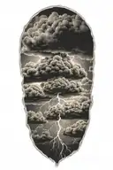 raging storm clouds tattoo design idea