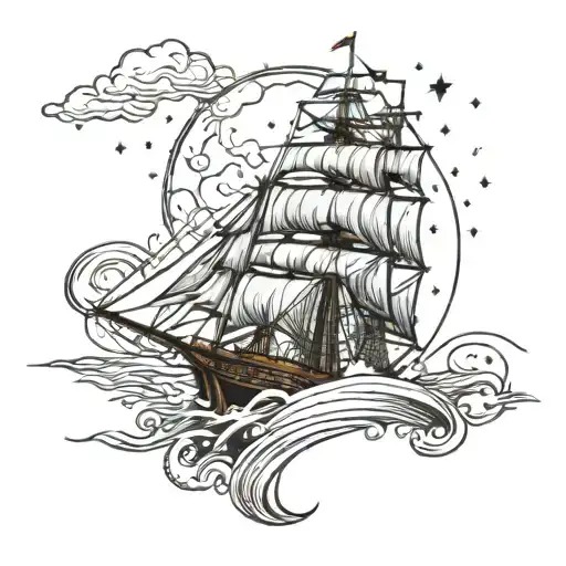 Great Comet of 1812 + Lord of the Rings Ship sailing  tattoo design idea