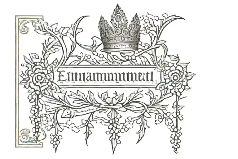 thorn crown with Emmanuel in Urdu tattoo design idea