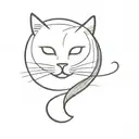 A letter G with cat whiskers tattoo design idea