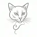 A letter G with cat whiskers tattoo design idea