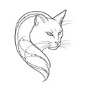 A letter G with cat whiskers tattoo design idea