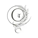 A letter G with cat whiskers tattoo design idea