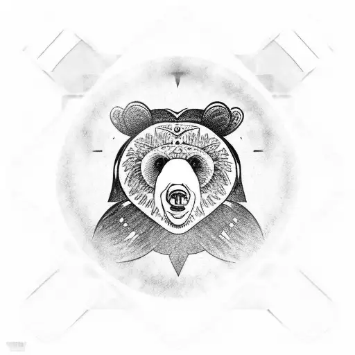 bear with blue eyes  tattoo design idea