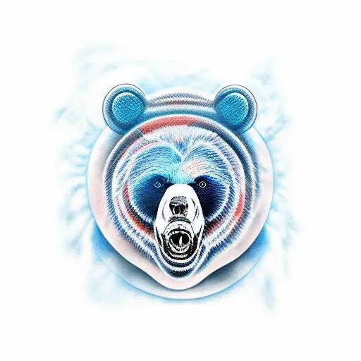 Bear with blue eyes tattoo design idea