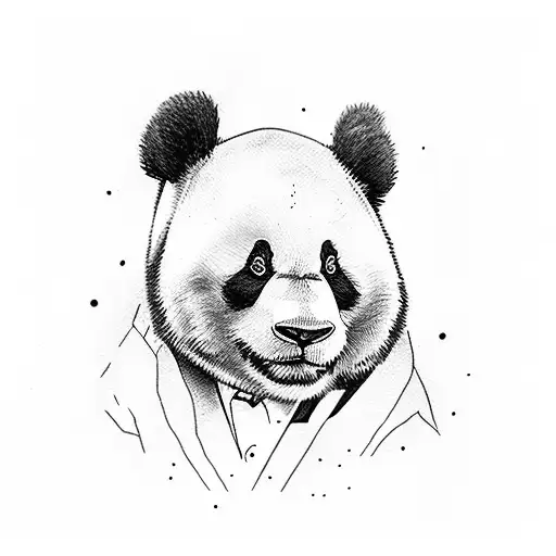 panda adjusting another panda's bowtie tattoo design idea