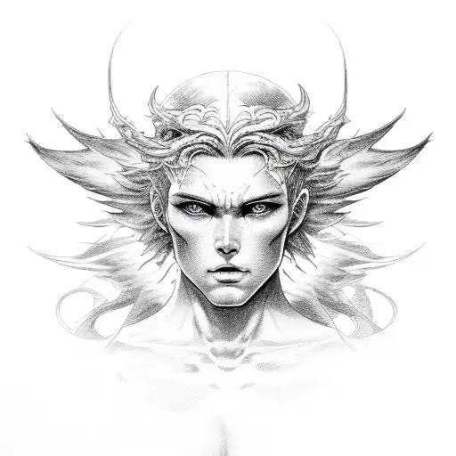 An angel demon tattoo design idea