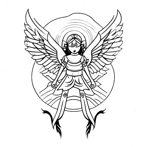 An angel demon tattoo design idea