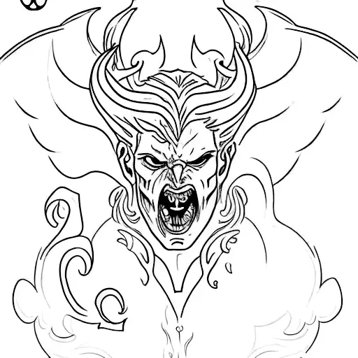 a demon who is an angel at same time struggling to do the right things tattoo design idea