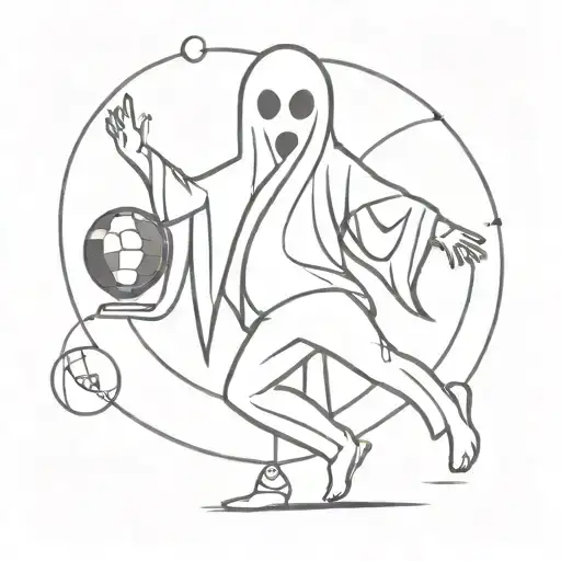 ghost dancing with a discoball tattoo design idea
