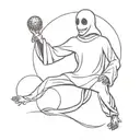 ghost dancing with a discoball tattoo design idea