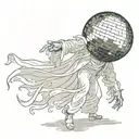 ghost dancing with a discoball tattoo design idea
