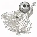ghost dancing with a discoball tattoo design idea