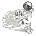 ghost dancing with a discoball tattoo design idea