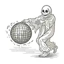 ghost dancing with a discoball tattoo design idea