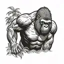 buff gorilla tattoo design idea