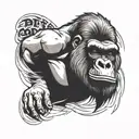 buff gorilla tattoo design idea
