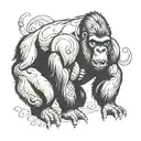 buff gorilla tattoo design idea