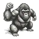 buff gorilla tattoo design idea