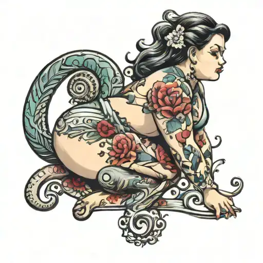 chubby girl looking tattoo design idea