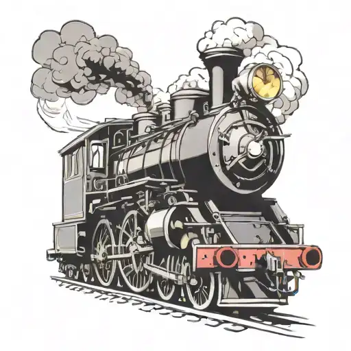 Steam engine locomotive tattoo design idea
