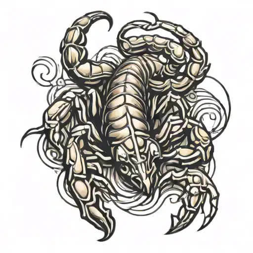 scorpion crawling tattoo design idea