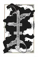 Luke 1:37 bible verse with cross tattoo design idea