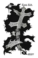 Luke 1:37 bible verse with cross tattoo design idea