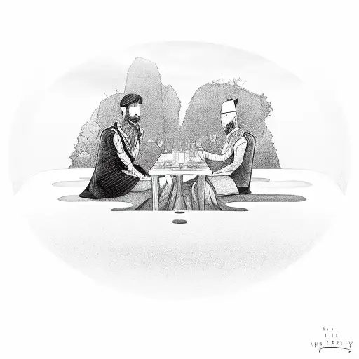 fancy table for two  tattoo design idea