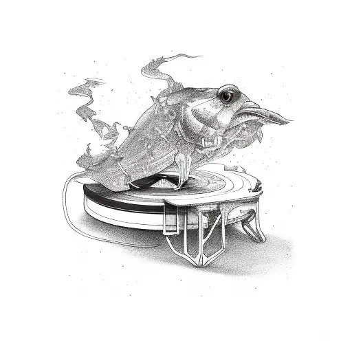 vinyl record tattoo design idea