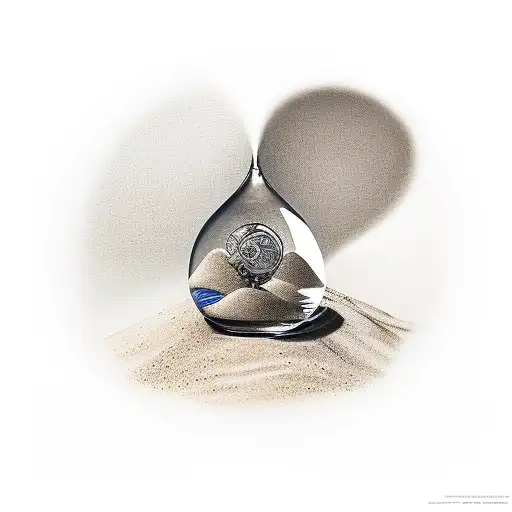 sand hourglass and humen inside tattoo design idea