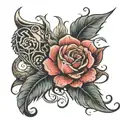 love hate tattoo design idea