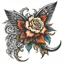 love hate tattoo design idea