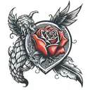 love hate tattoo design idea