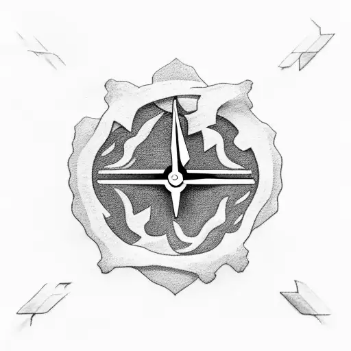 branches; evil; darkness and good; clock; smoke;  tattoo design idea