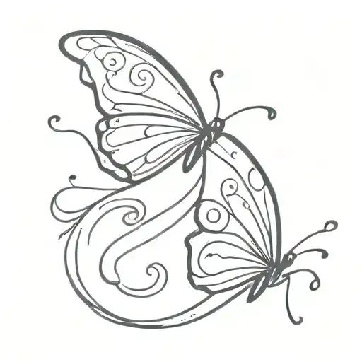semicolon, butterfly, featuring the numbers 9 and 2 tattoo design idea