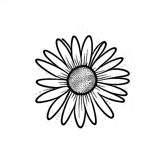 daisy with wheat in a circle tattoo design idea