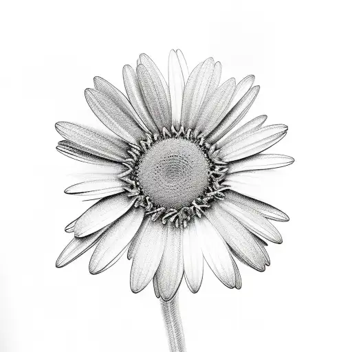 daisy flower with many strands wheat coming around flower tattoo design idea