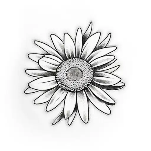 daisy flower surrounded by wheat tattoo design idea