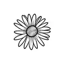daisy with wheat in a circle tattoo design idea